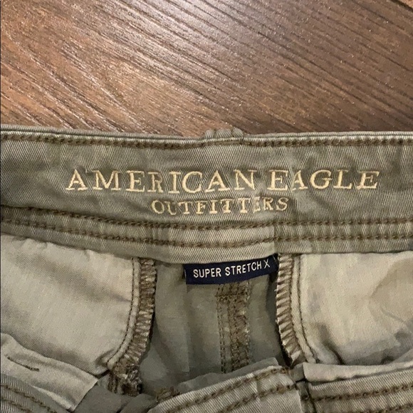 AEO Super Stretch X Midi Olive Shorts - Picture 4 of 5